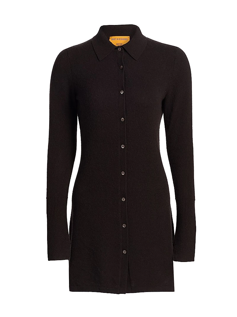 Showtime Cashmere Mini-Shirtdress