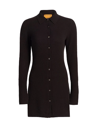 Showtime Cashmere Mini-Shirtdress
