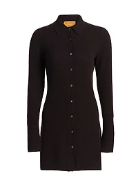 Showtime Cashmere Mini-Shirtdress