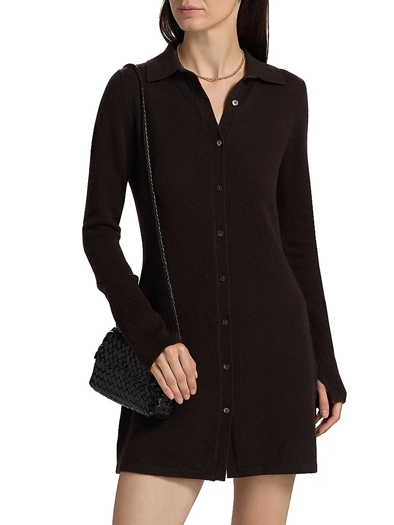Showtime Cashmere Mini-Shirtdress