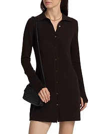 Showtime Cashmere Mini-Shirtdress