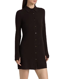 Showtime Cashmere Mini-Shirtdress