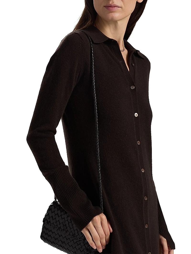 Showtime Cashmere Mini-Shirtdress