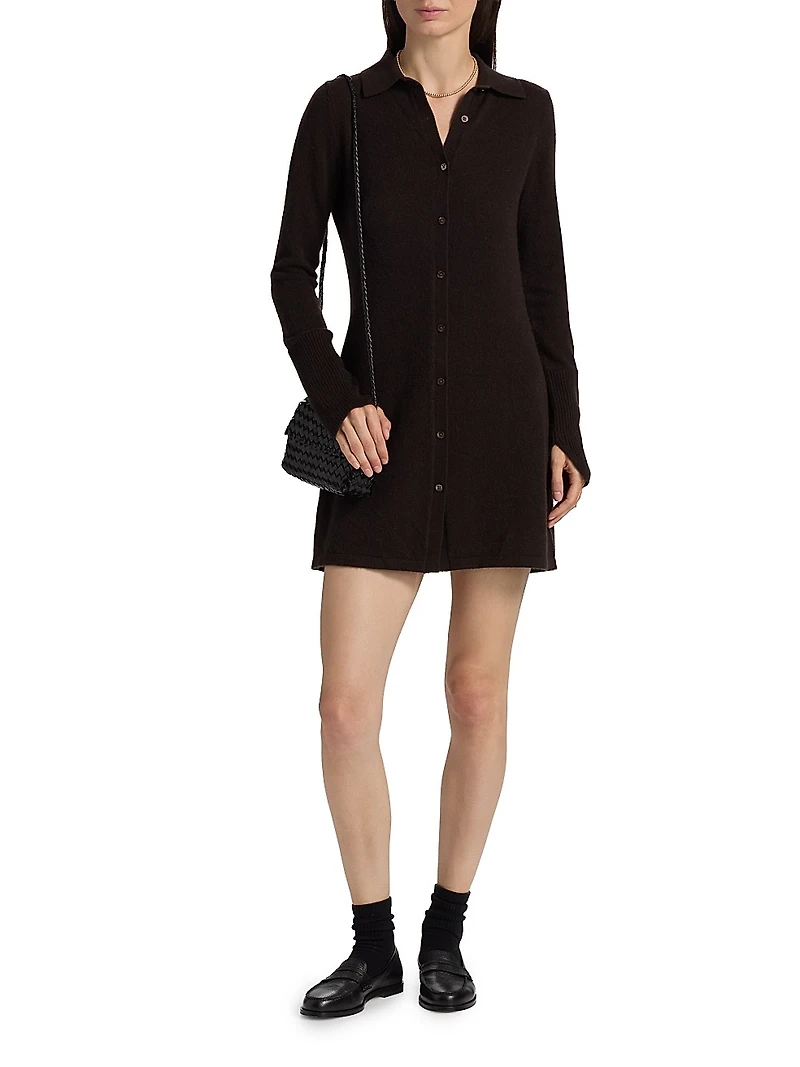 Showtime Cashmere Mini-Shirtdress