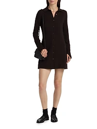 Showtime Cashmere Mini-Shirtdress