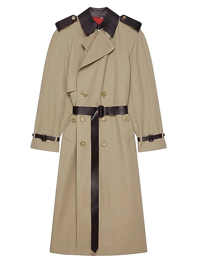 Trenchcoat Cotton with Leather Details
