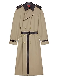 Trenchcoat Cotton with Leather Details