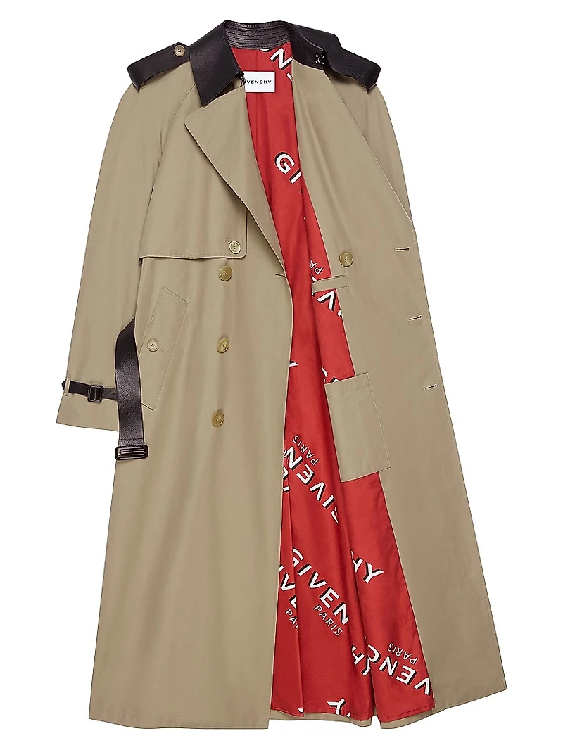 Trenchcoat Cotton with Leather Details