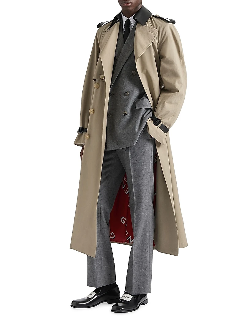 Trenchcoat Cotton with Leather Details