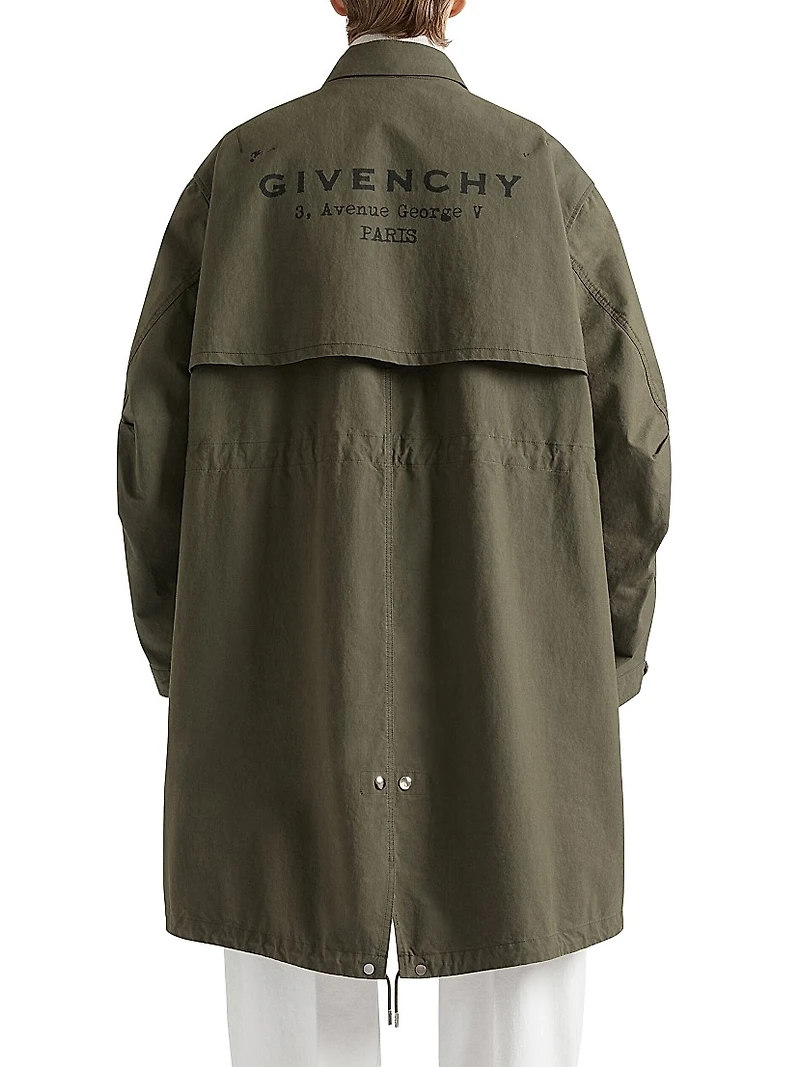 Parka Cotton with Stamp Print