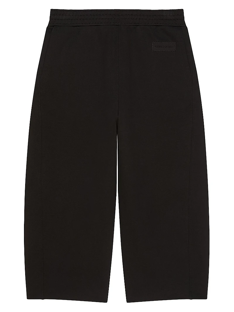 Cropped Jogger Pants Fleece with Patch