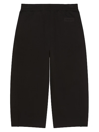 Cropped Jogger Pants Fleece with Patch