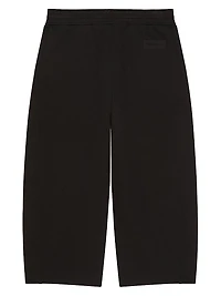 Cropped Jogger Pants Fleece with Patch