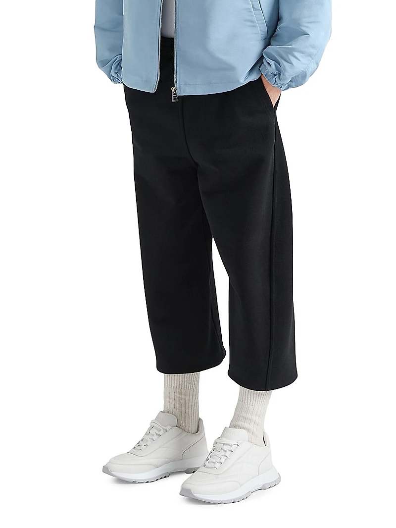 Cropped Jogger Pants Fleece with Patch