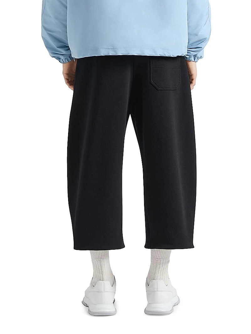 Cropped Jogger Pants Fleece with Patch
