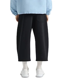 Cropped Jogger Pants Fleece with Patch