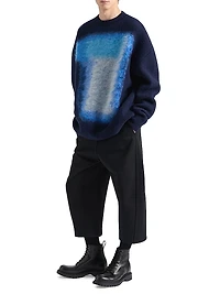 Cropped Jogger Pants Fleece with Patch