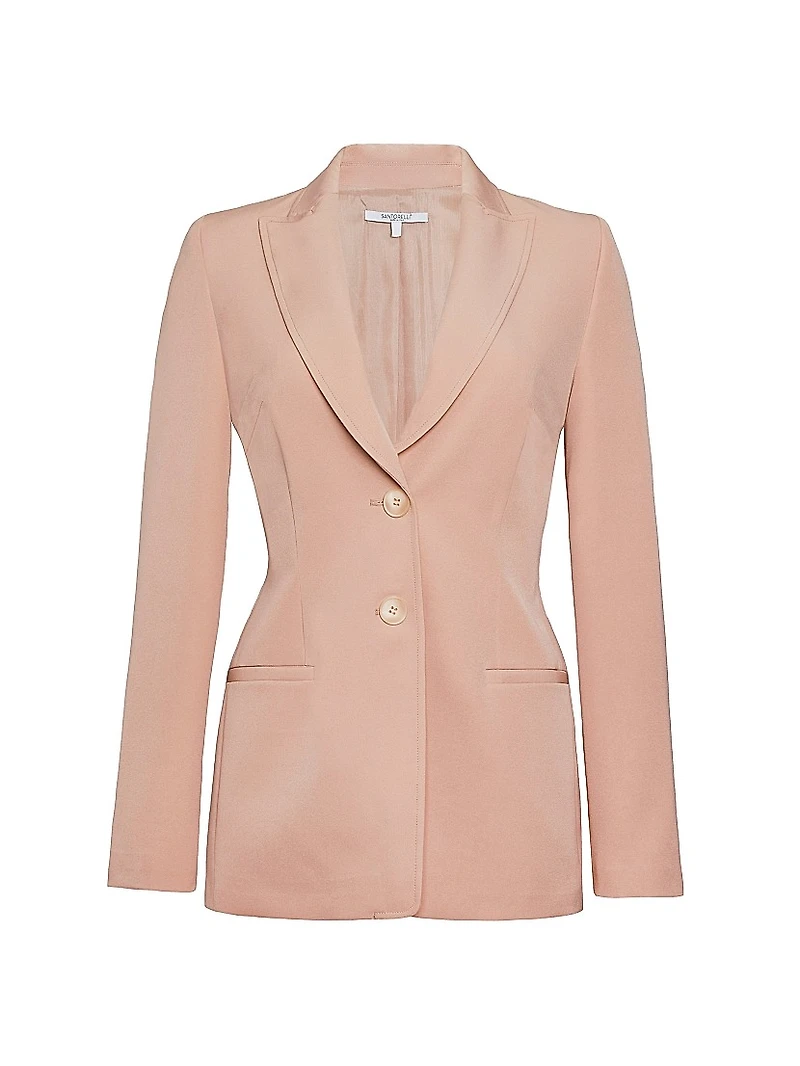 Juno Crepe Two-Button Peak-Lapel Jacket