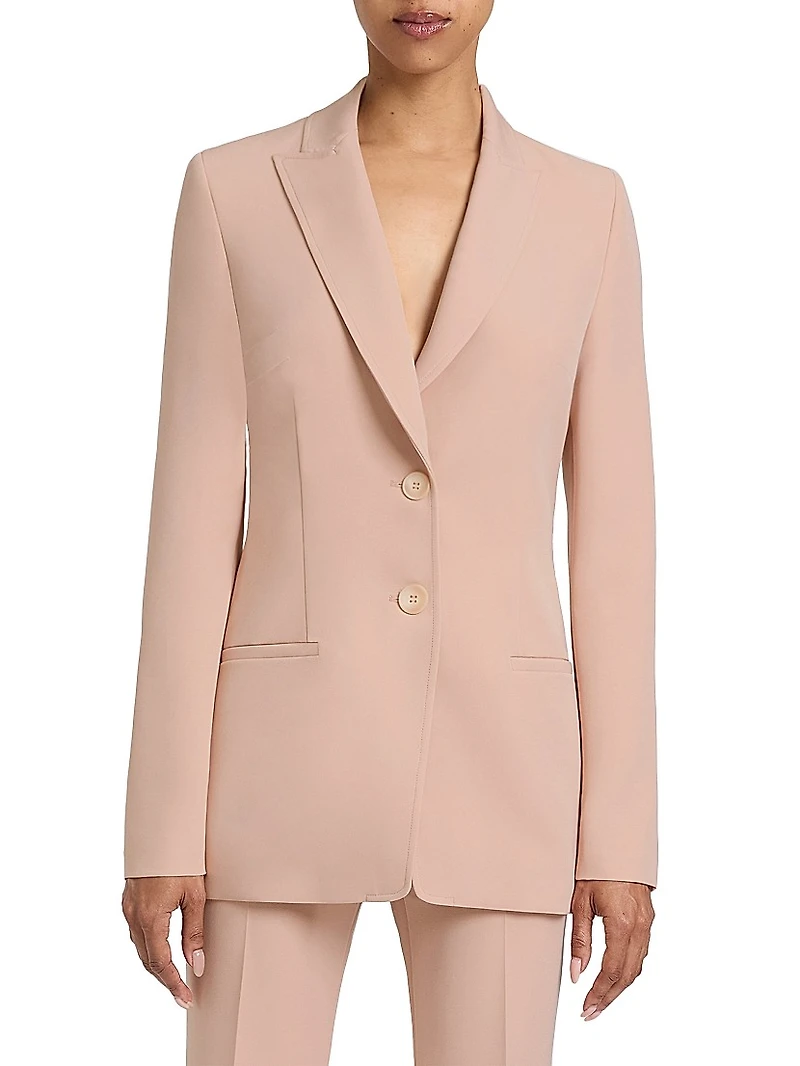 Juno Crepe Two-Button Peak-Lapel Jacket