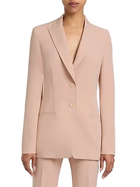 Juno Crepe Two-Button Peak-Lapel Jacket