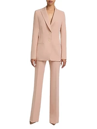 Juno Crepe Two-Button Peak-Lapel Jacket