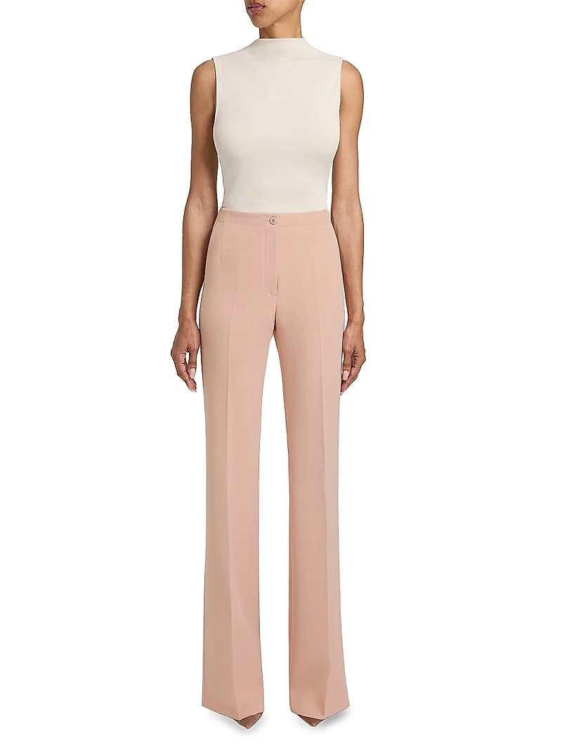 Crepe Tailored Flared Pants
