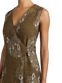 Ursa Jacquard Wrap Midi-Dress