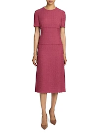 Wool-Blend Tweed Midi-Dress