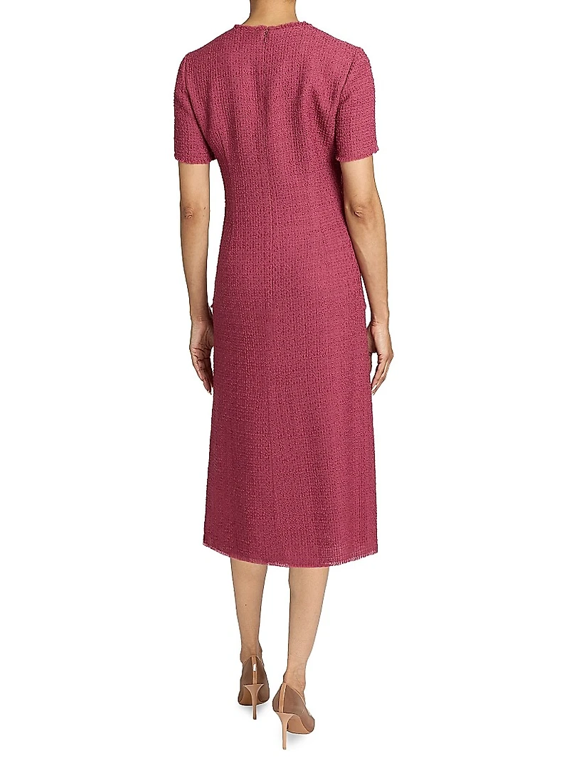Wool-Blend Tweed Midi-Dress