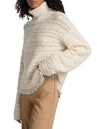 Cable-Knit Wool-Cashmere Turtleneck Sweater