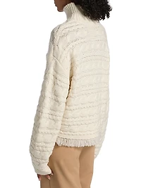 Cable-Knit Wool-Cashmere Turtleneck Sweater