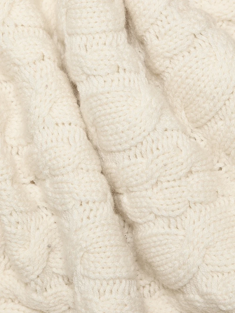 Cable-Knit Wool-Cashmere Turtleneck Sweater