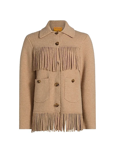 Western Fringe Wool-Cashmere Jacket