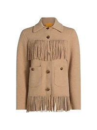 Western Fringe Wool-Cashmere Jacket