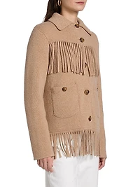 Western Fringe Wool-Cashmere Jacket