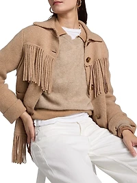 Western Fringe Wool-Cashmere Jacket