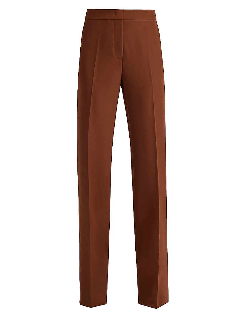 Pleated Straight-Leg Pants