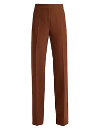 Pleated Straight-Leg Pants