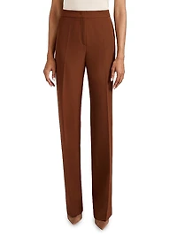 Pleated Straight-Leg Pants