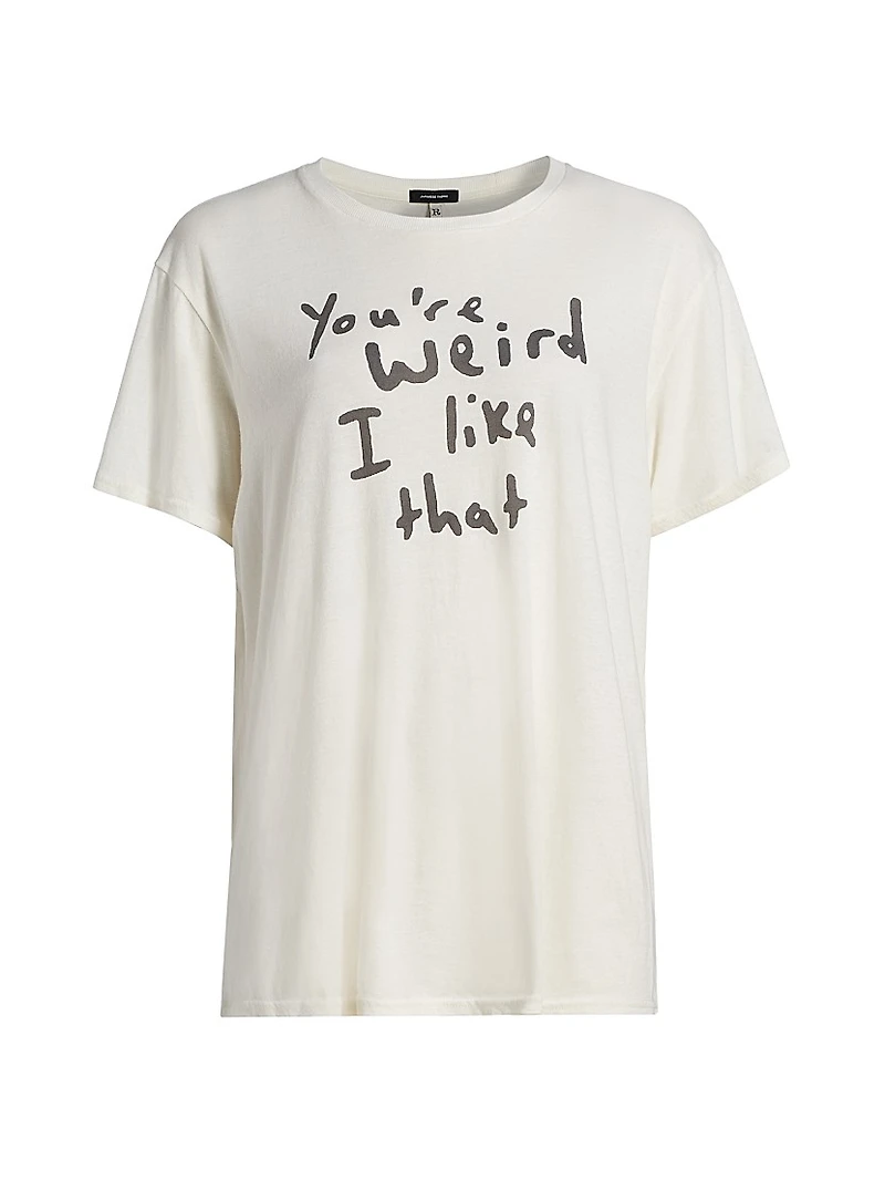 You're Weird Cotton-Cashmere Boyfriend T-Shirt