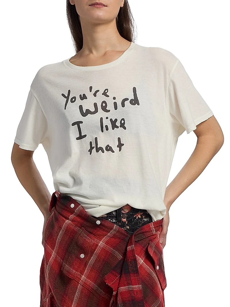 You're Weird Cotton-Cashmere Boyfriend T-Shirt