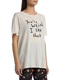 You're Weird Cotton-Cashmere Boyfriend T-Shirt