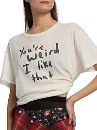 You're Weird Cotton-Cashmere Boyfriend T-Shirt