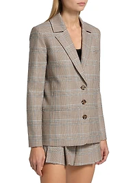 Michael Glen Checked Boxy Blazer