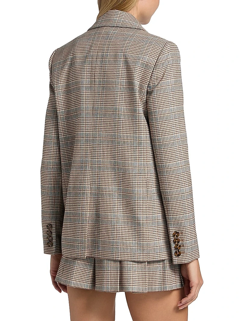 Michael Glen Checked Boxy Blazer