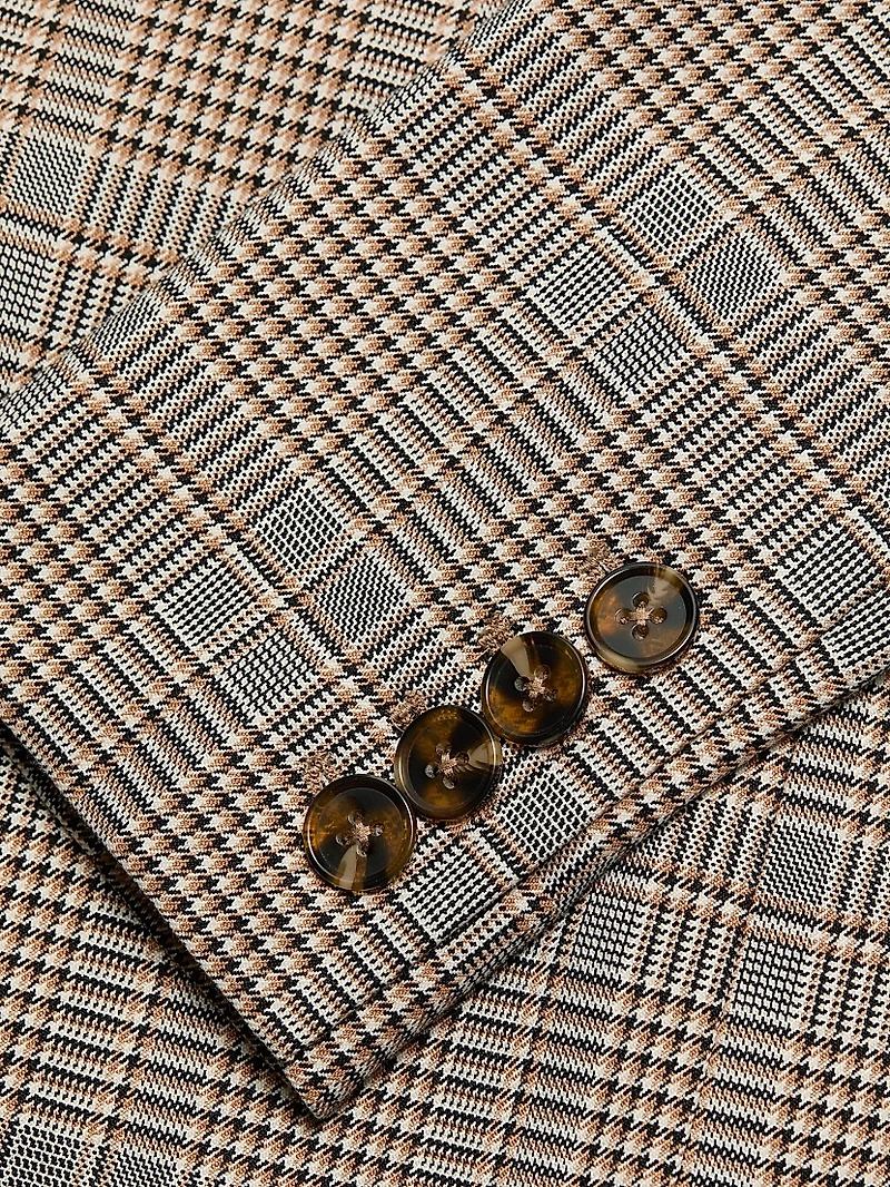 Michael Glen Checked Boxy Blazer
