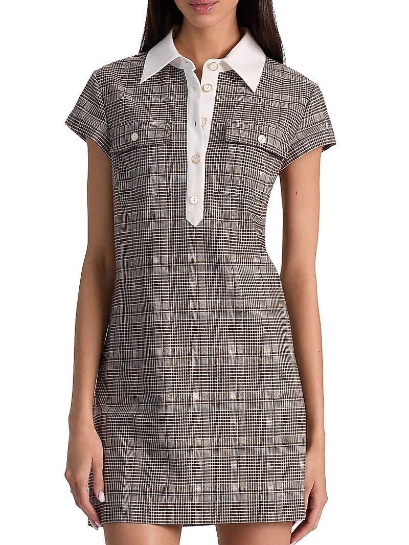 Darby Plaid Collared Minidress