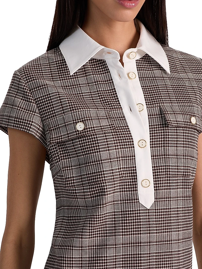 Darby Plaid Collared Minidress