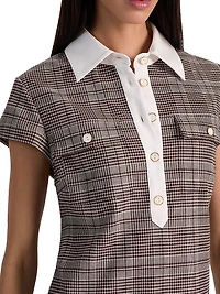 Darby Plaid Collared Minidress