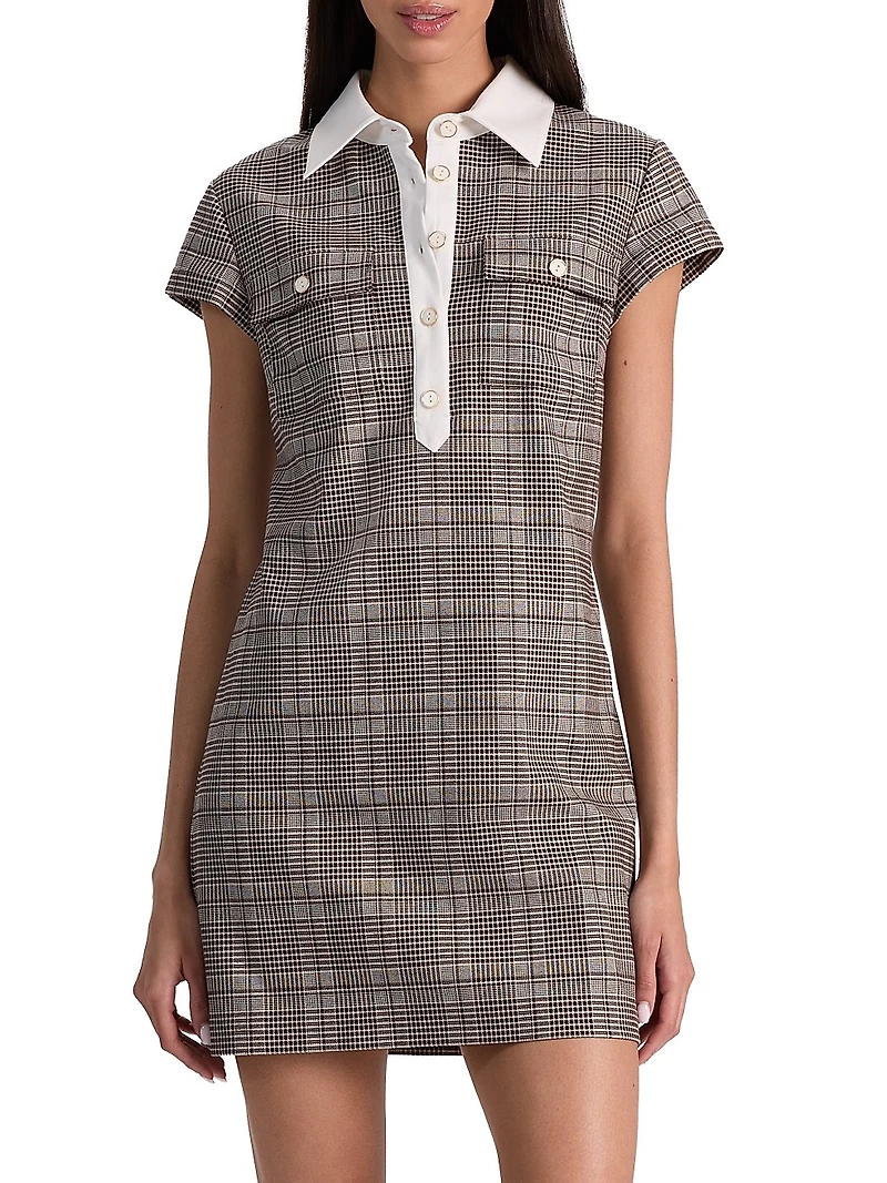 Darby Plaid Collared Minidress